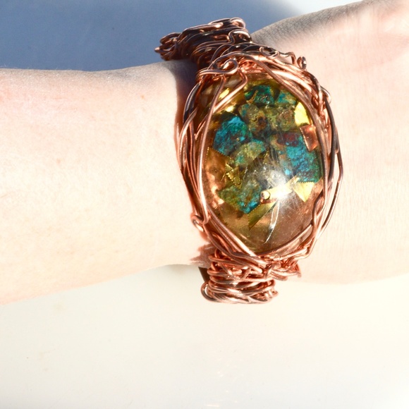 Eilat Stone Brass Copper Herkimer Diamond Bracelet - Picture 3 of 8